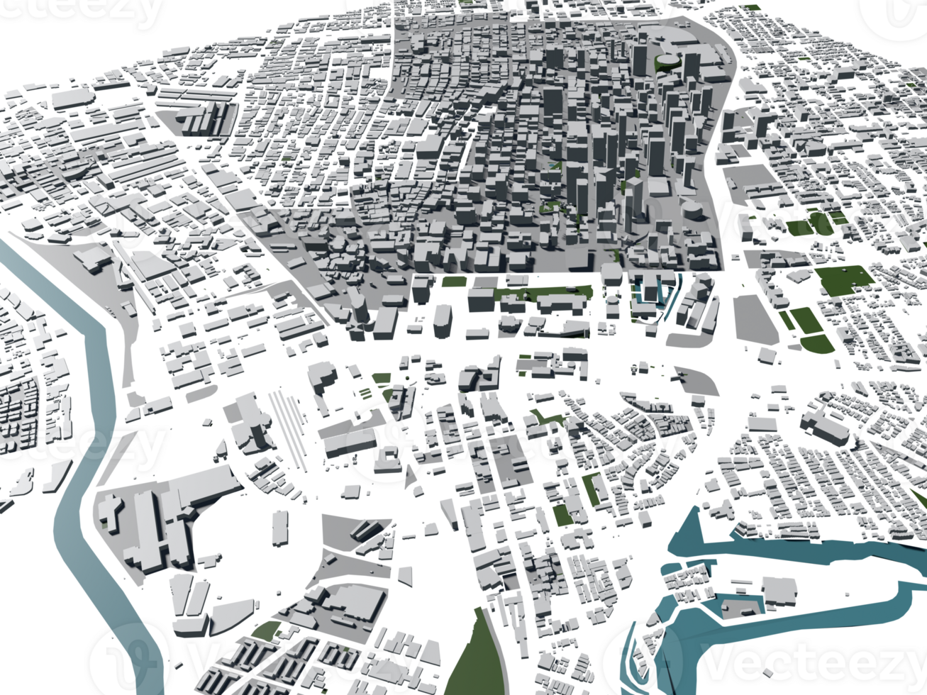 3d ilustração do los angeles massa construção dentro transparente png