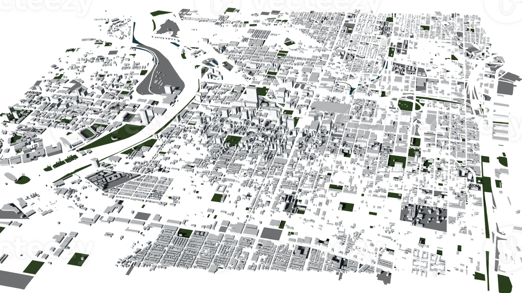 3D illustration of Philadephia mass building in transparent png