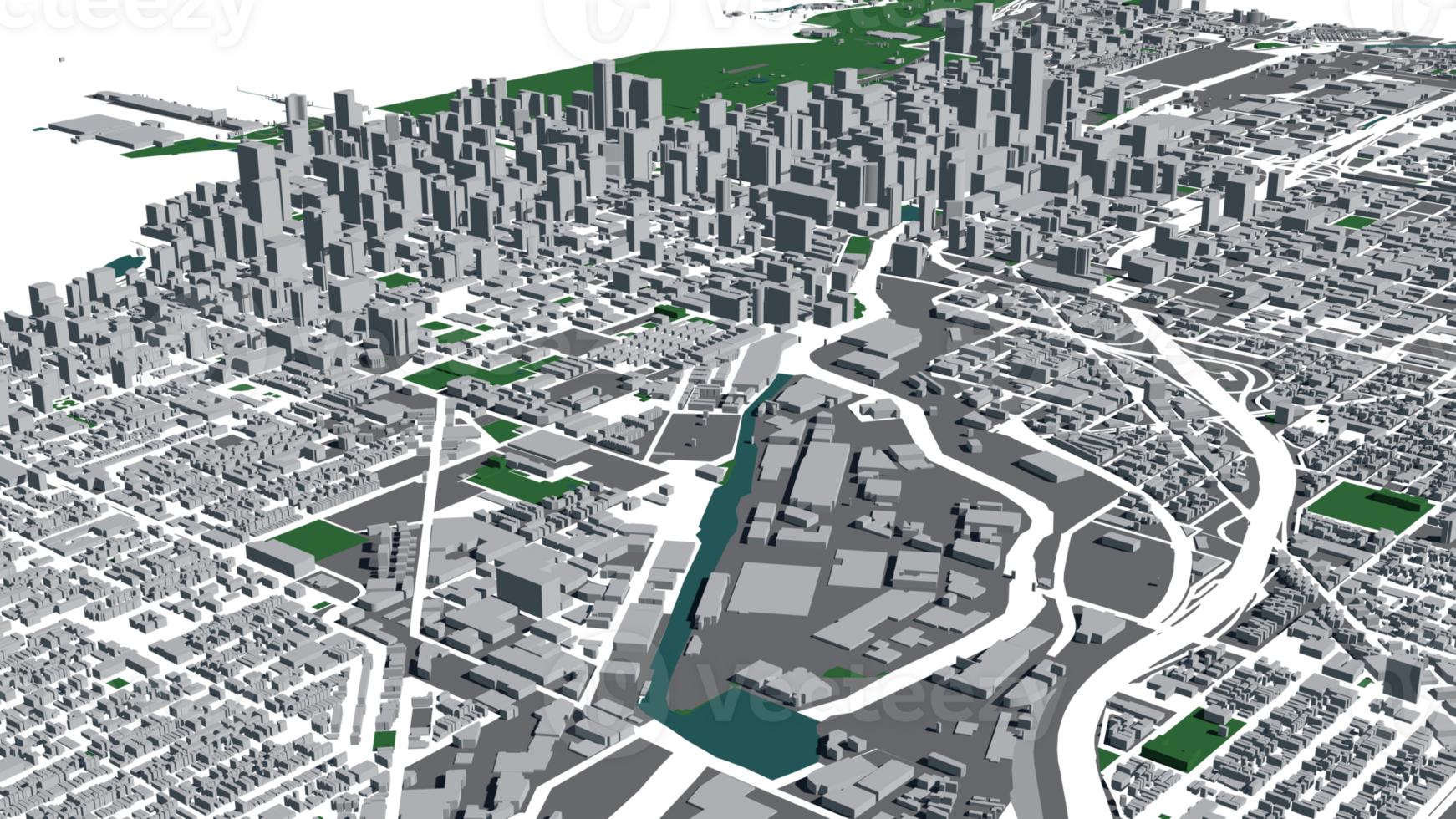 3D illustration of Chicago mass building in transparent png