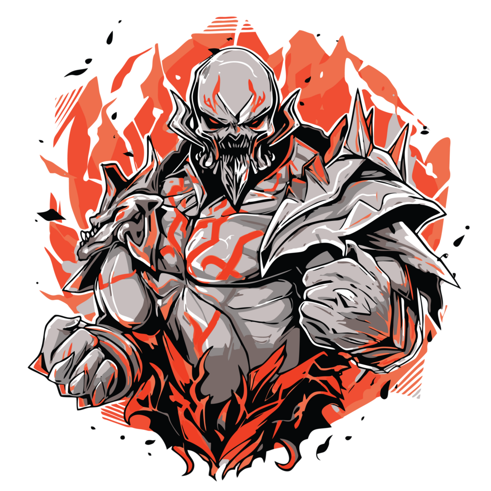 Stylish warrior design with a fresh twist, png