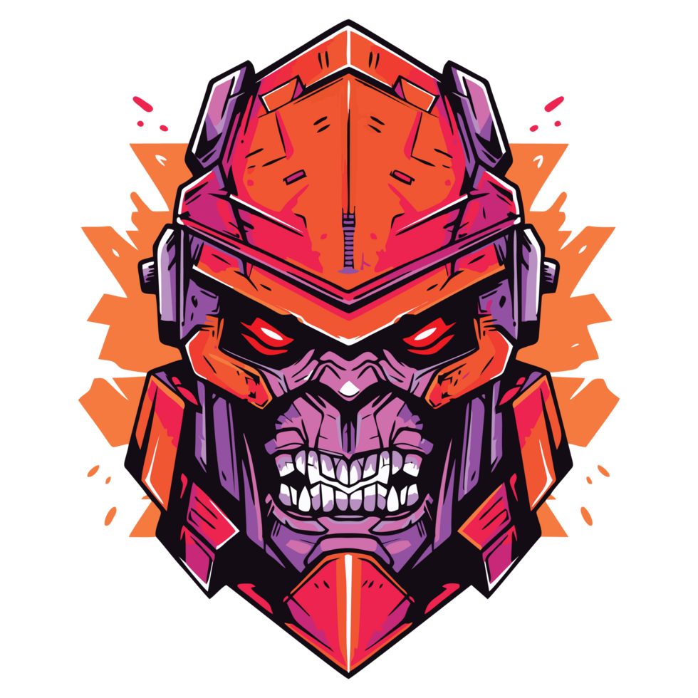 Futuristic warrior print for tshirt, png