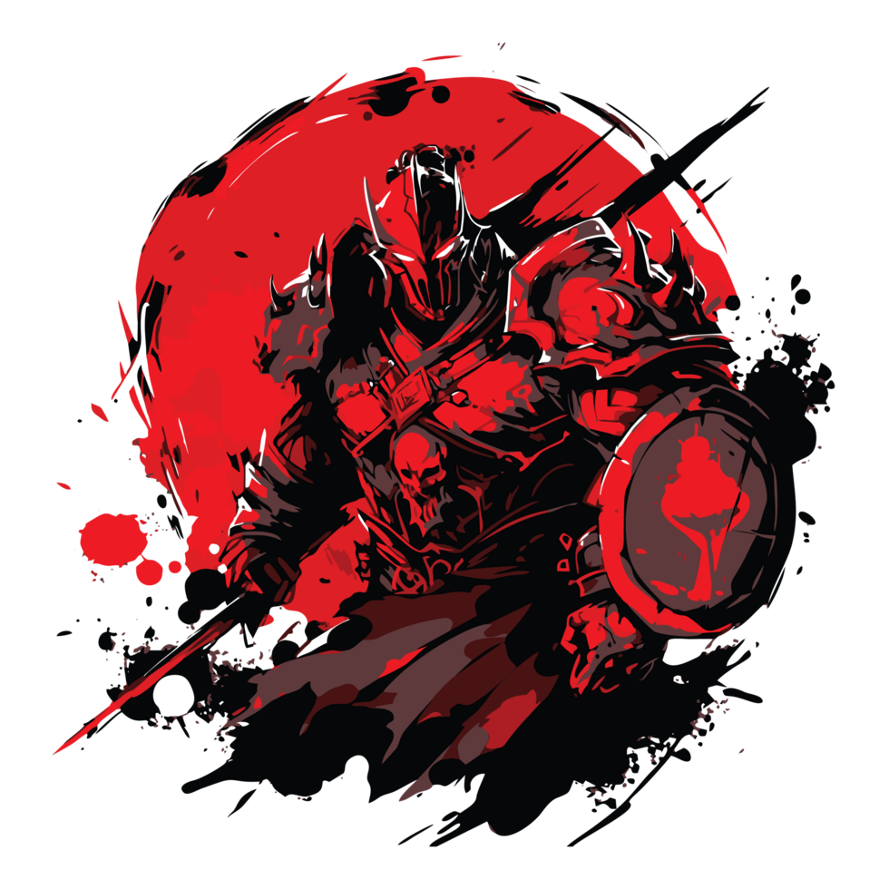 Unique and bold warrior graphic for fresh style tshirt, png