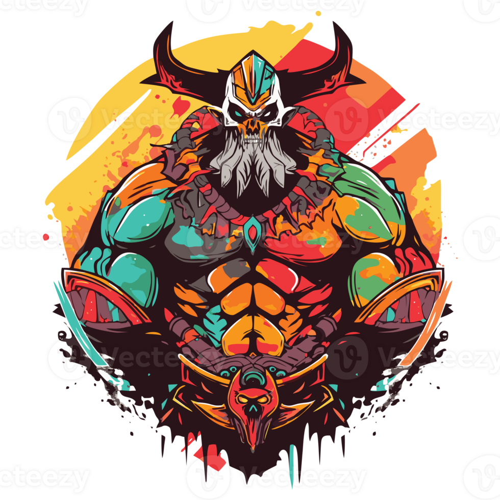 Unique and bold warrior graphic for fresh tshirt, png