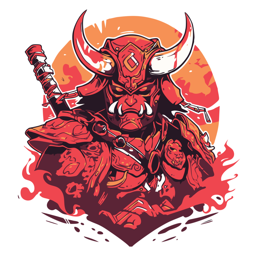 Fresh and vibrant warrior design for modern tshirt, png