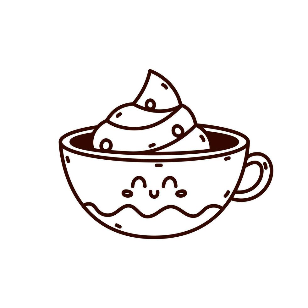 Cute doodle illustration of a mug vector