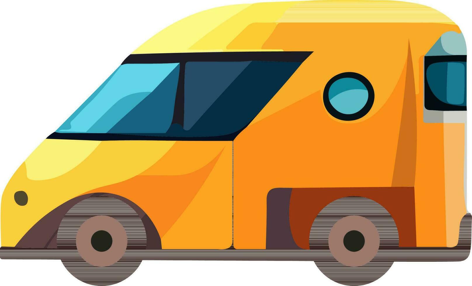plano estilo auto o Taxi icono en amarillo color. vector
