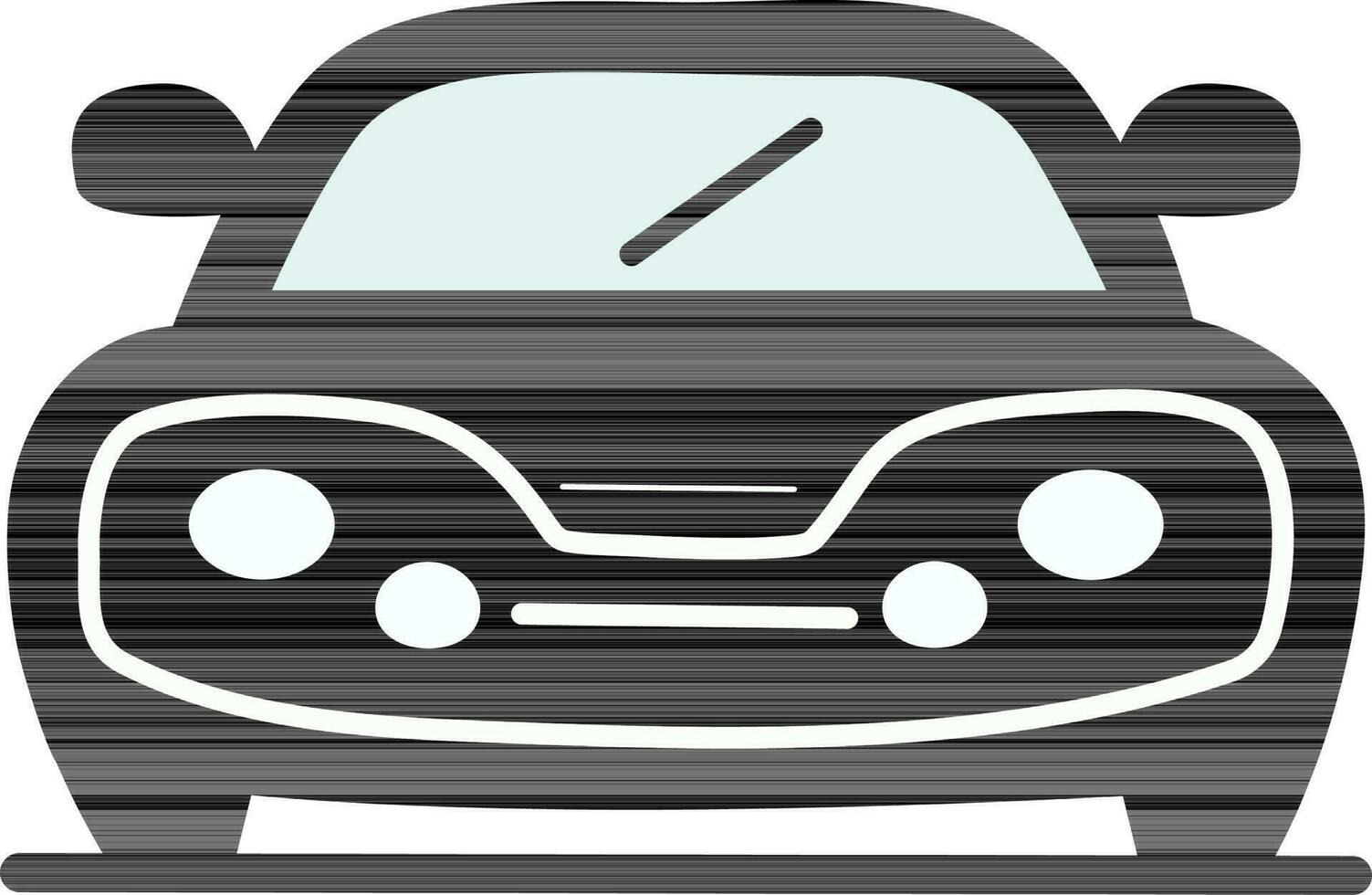 frente ver de coche icono en negro color. vector