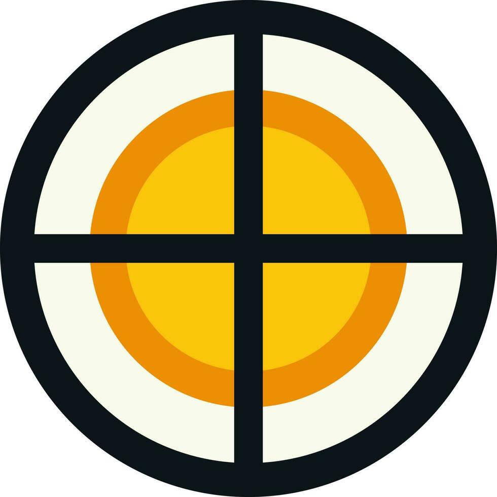 Isolated Target Icon Or Symbol In Yellow And Black Color. vector