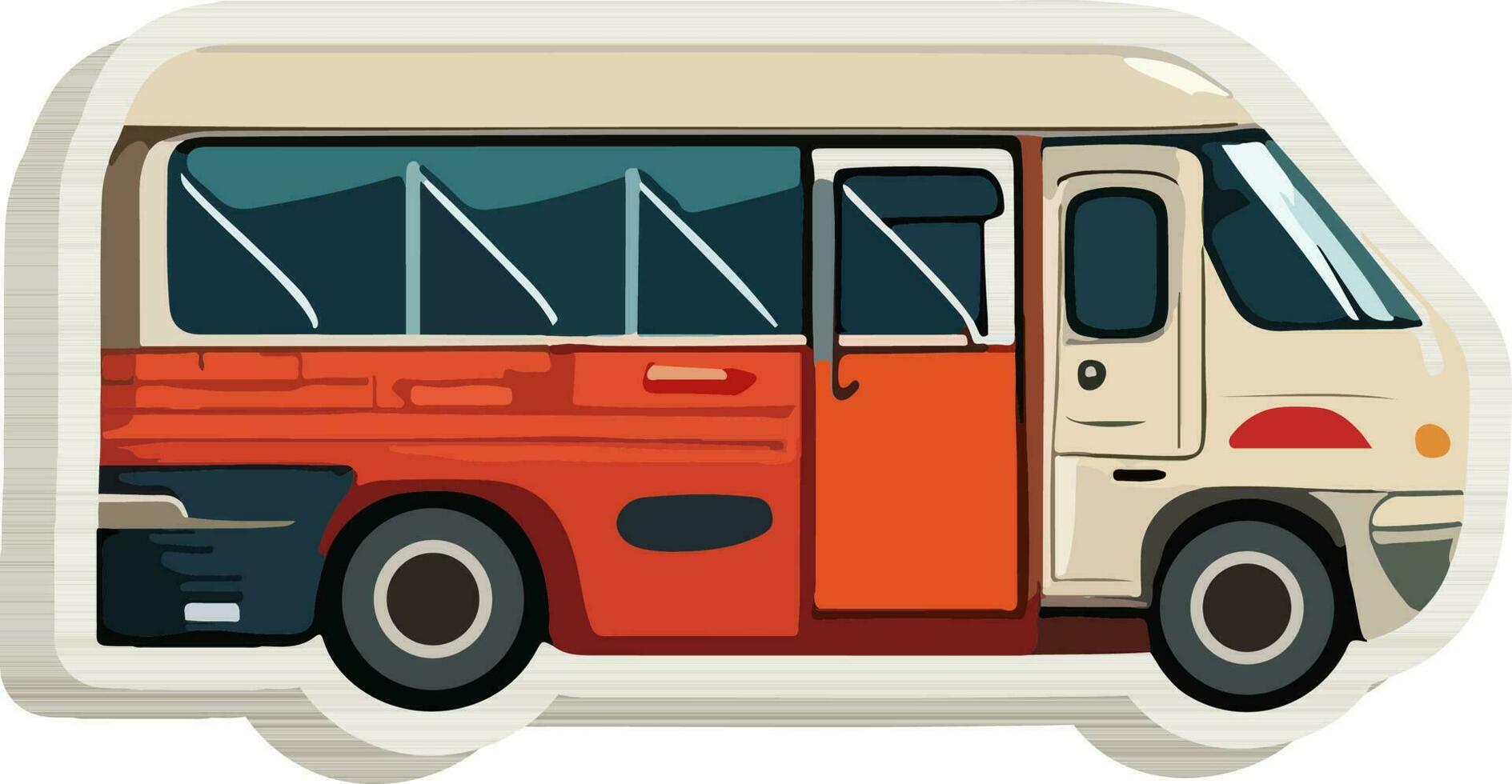 pegatina estilo vistoso autobús icono. vector
