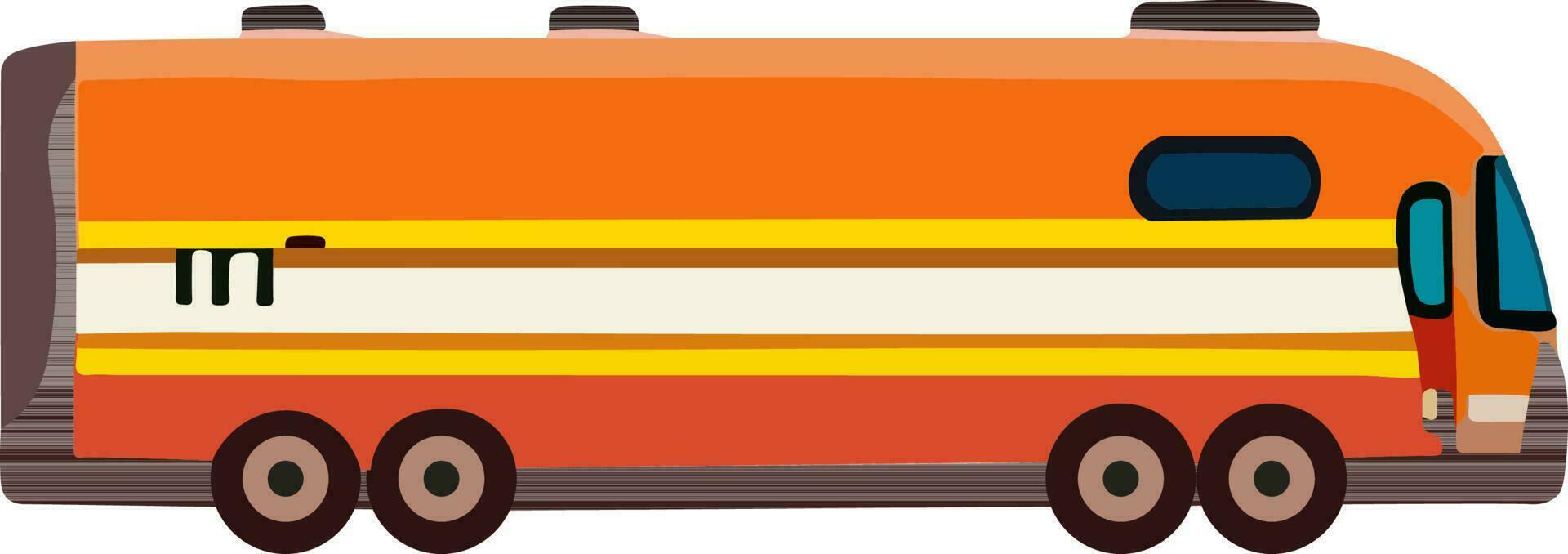 Isolated Orange Bus Icon In Flat Style. vector