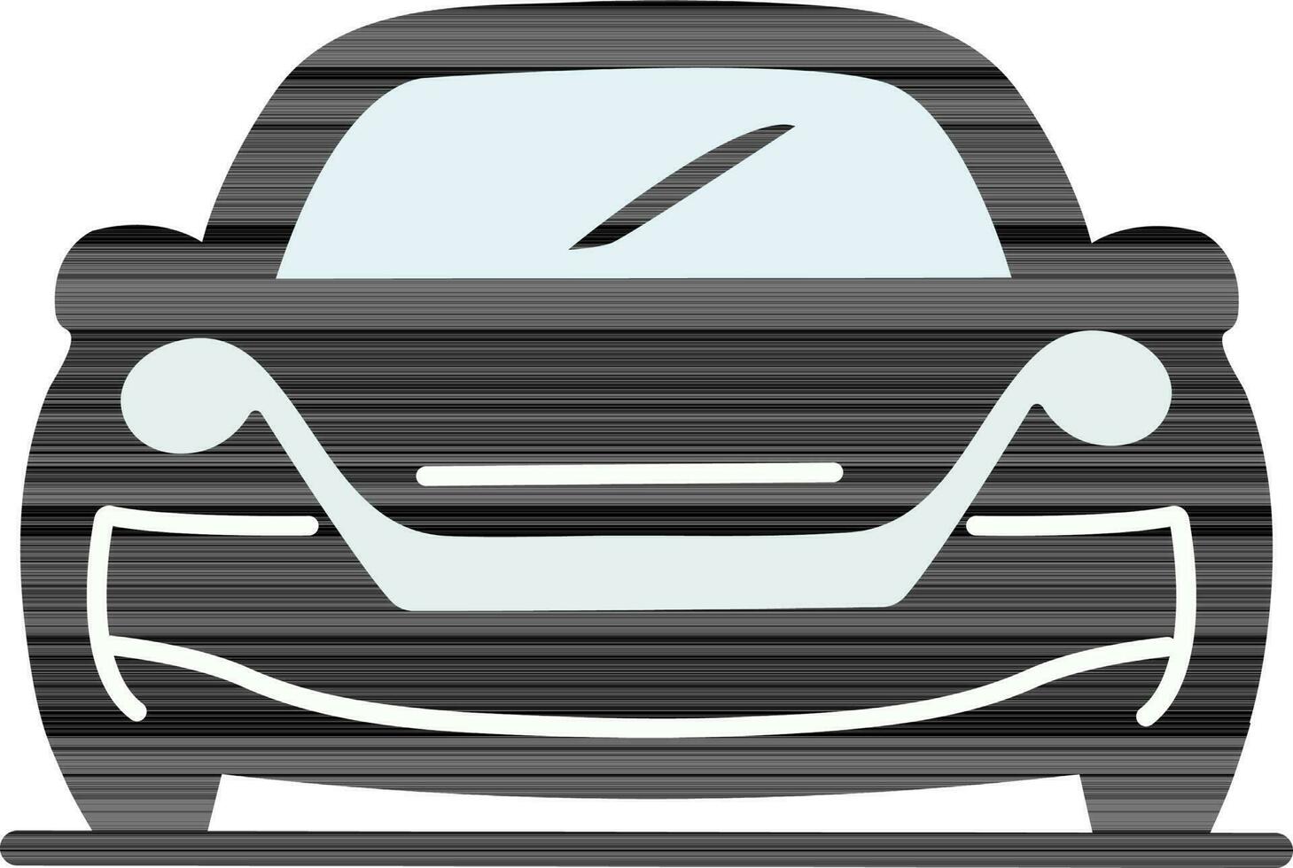Front View of Car Icon In Black Color. vector