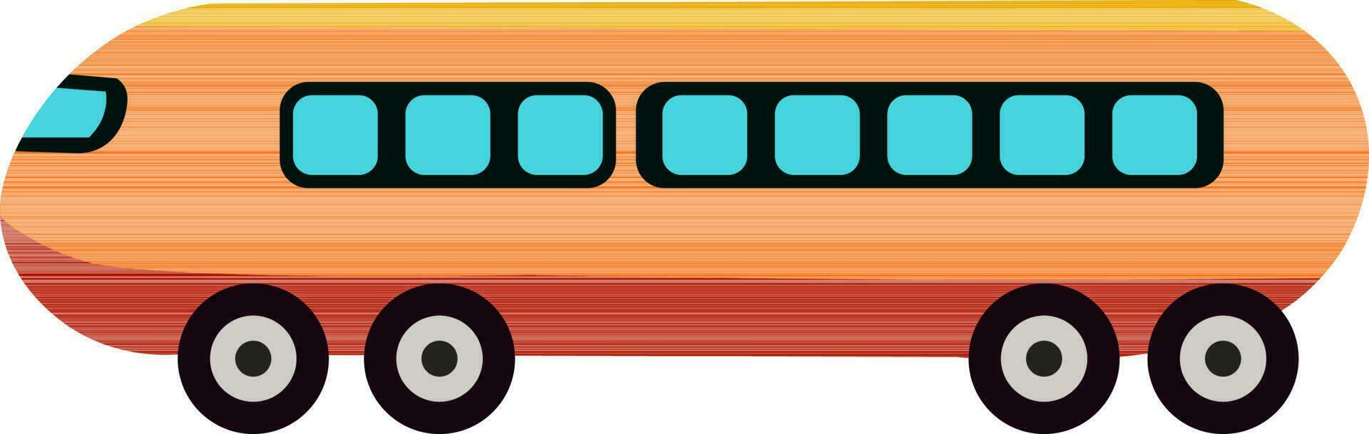 Isolated Orange Bullet Train Icon In Flat Style. vector