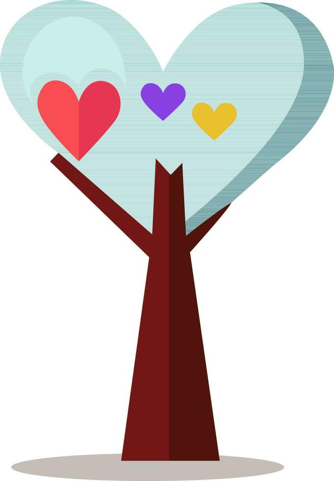 Isolated Heart Shape Tree Icon On Love Concept. vector