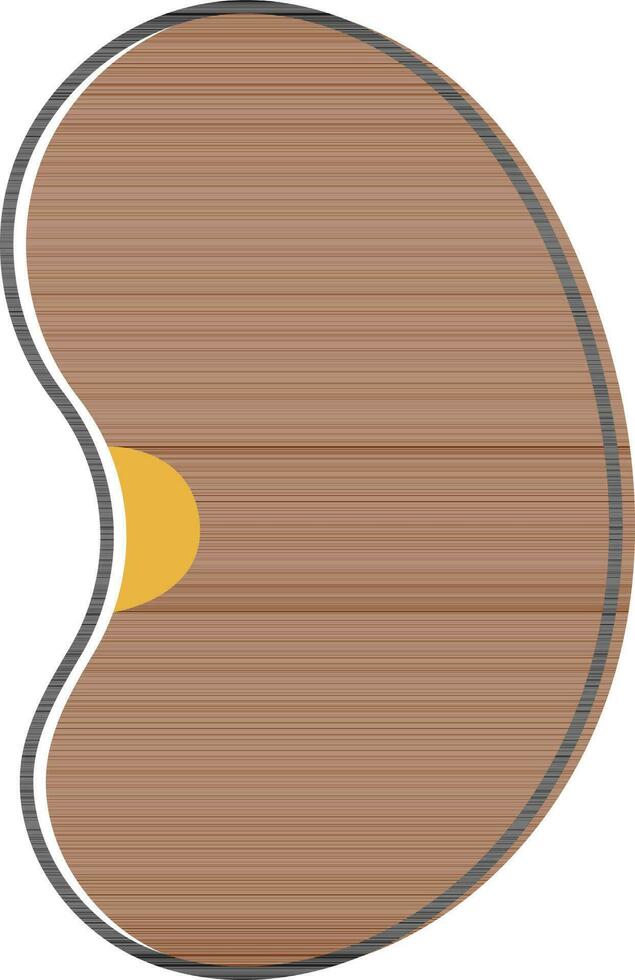 Isolated Brown Bean Icon In Flat Style. vector