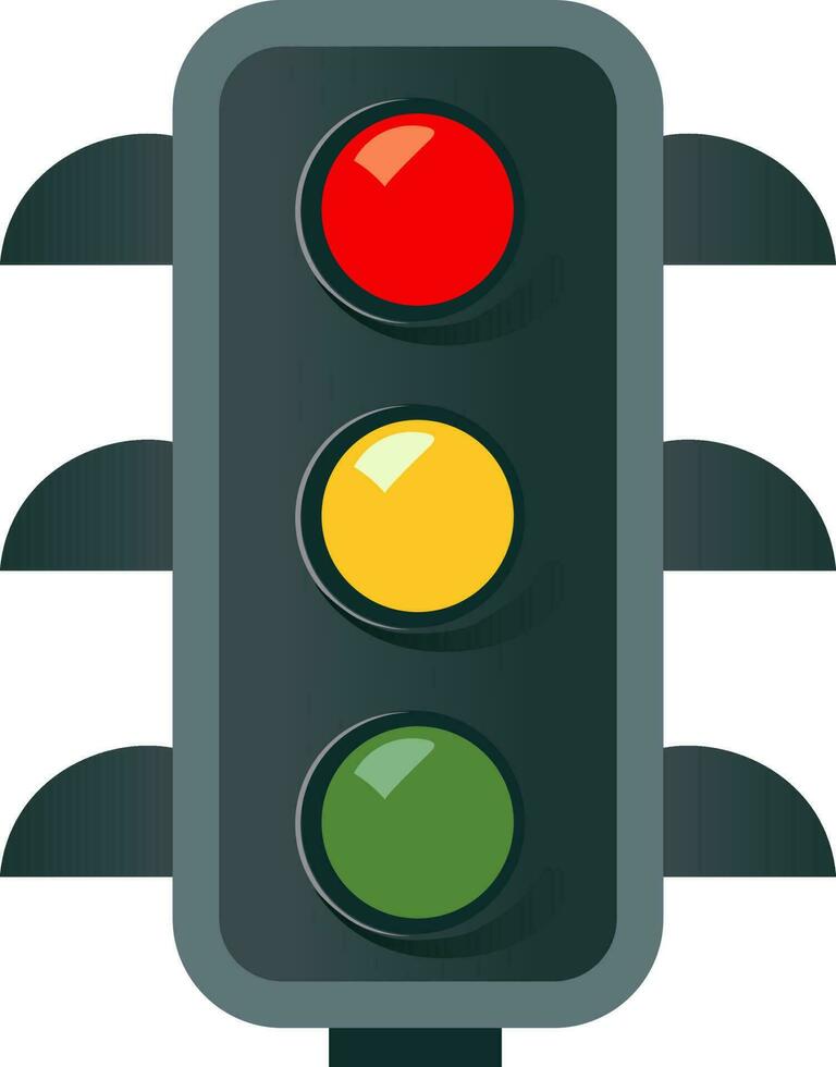 Isolated Traffic Light Icon In Flat Style. vector