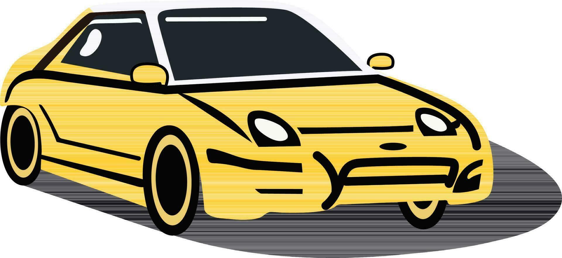 Isolated Yellow Car Icon In Flat Style. vector