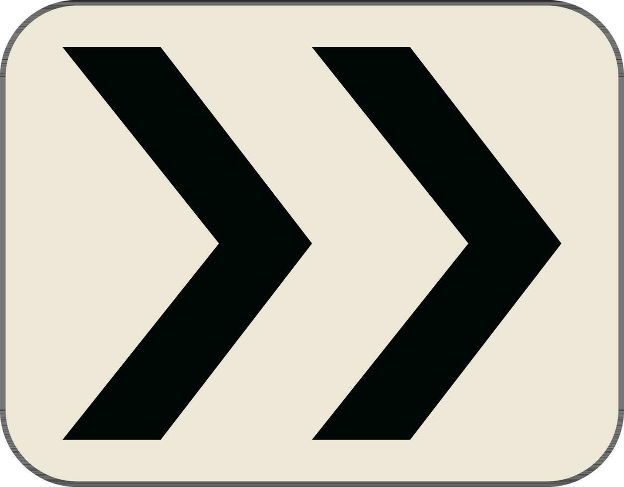 Double Right Chevron Arrow Icon In Flat Style. vector