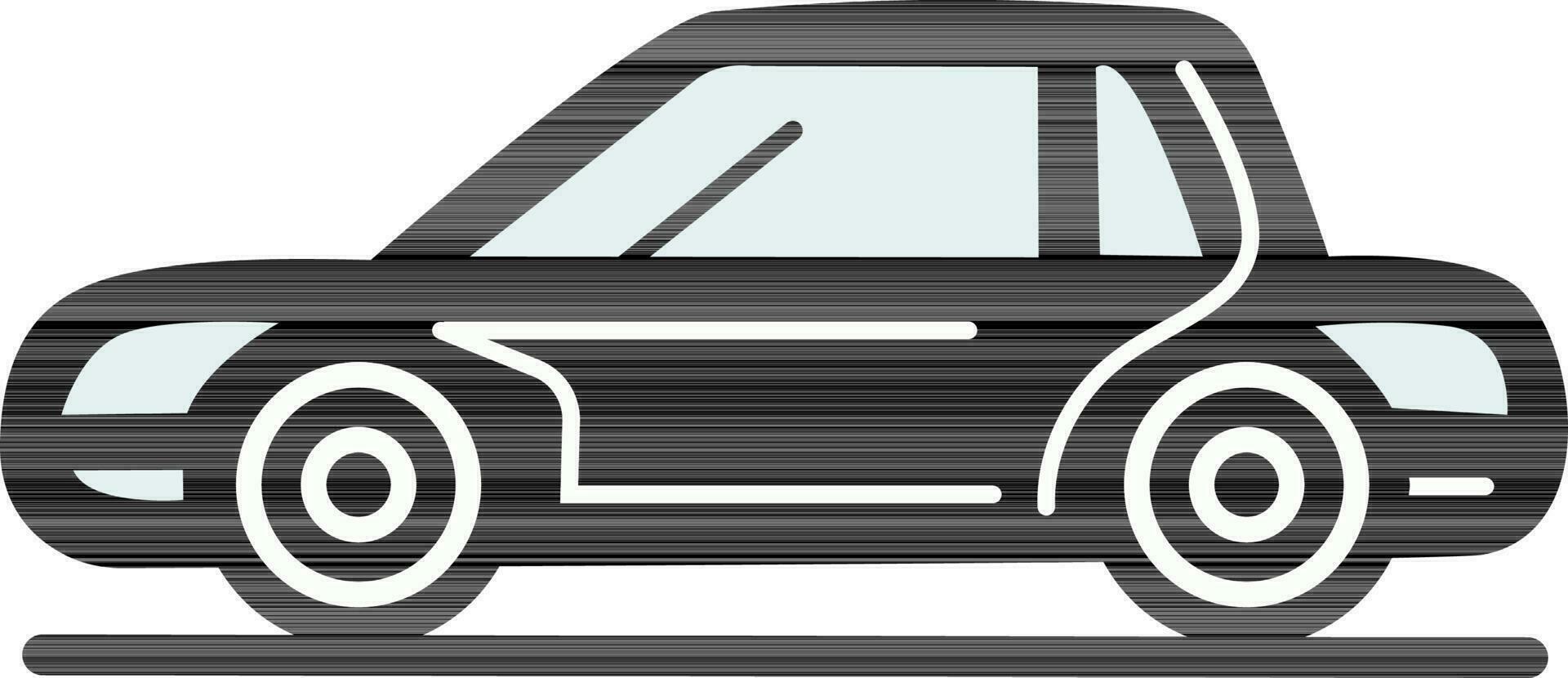 negro y blanco coche icono en plano estilo. vector