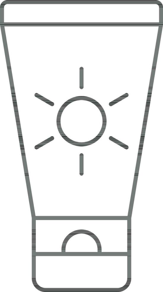 Isolated Sunscreen Tube Icon In Outline Style. vector