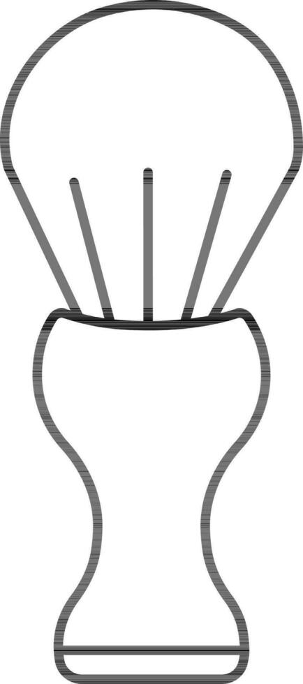 Isolated Shaving Brush Icon In Outline Style. vector