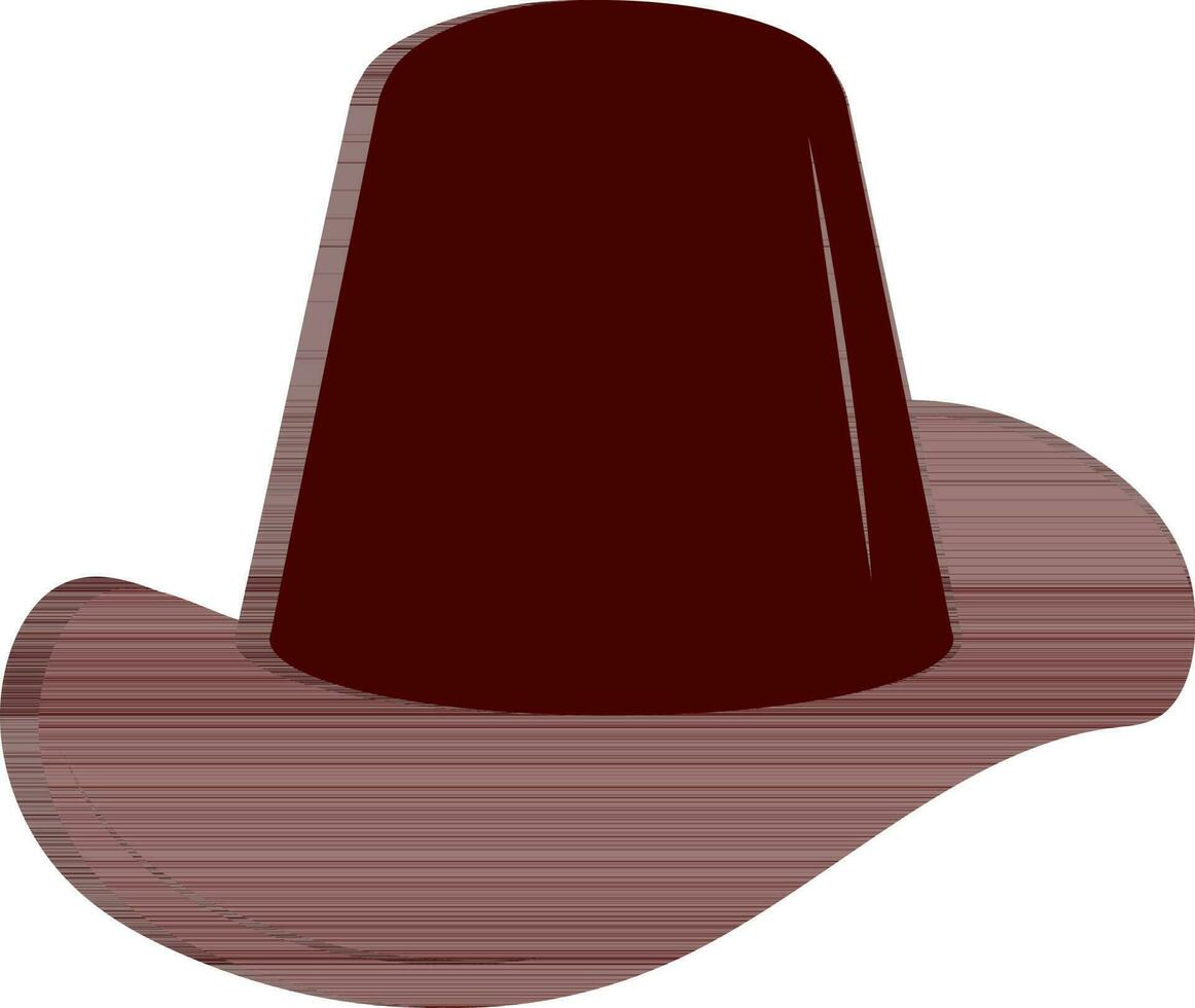 Isolated Brown Top Hat Icon In Flat Style. vector