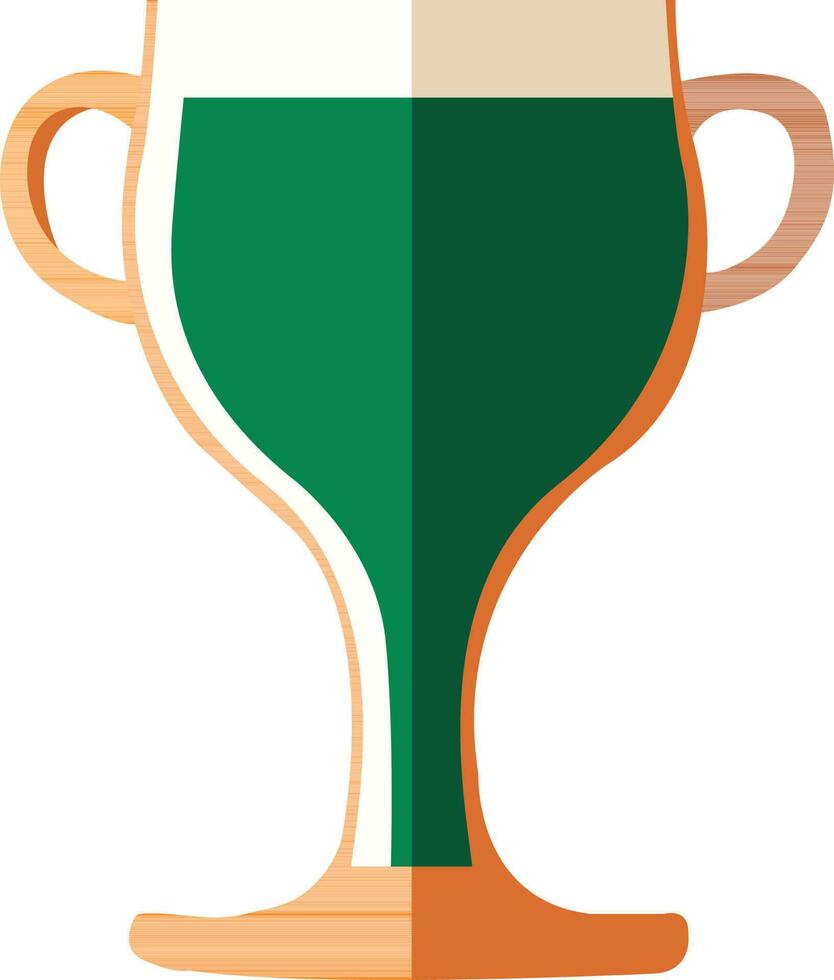 aislado verde bebida copa icono en pegatina o etiqueta estilo. vector