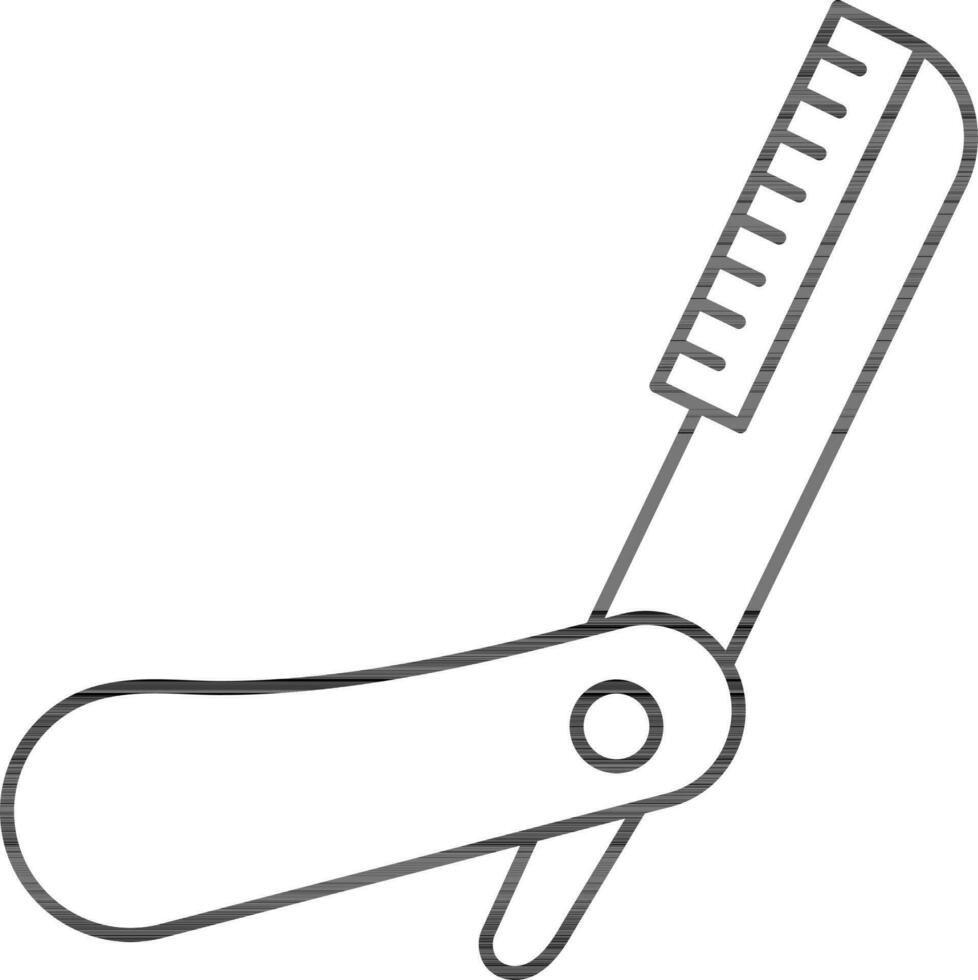 Isolated Folding Razor Icon In Outline Style. vector