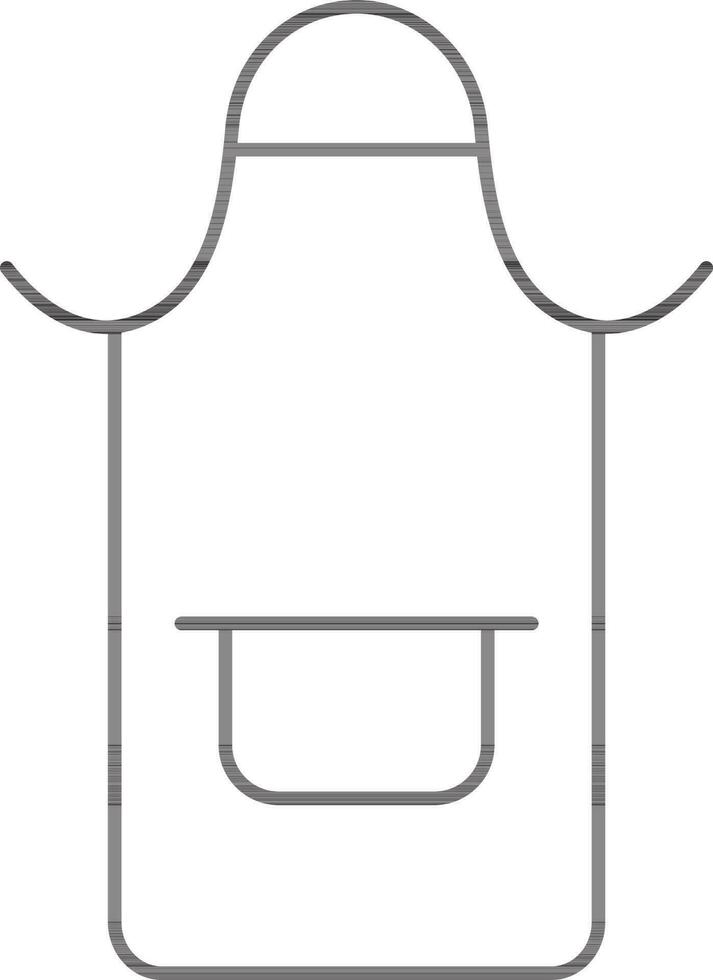 Isolated Apron Icon In Outline Style. vector