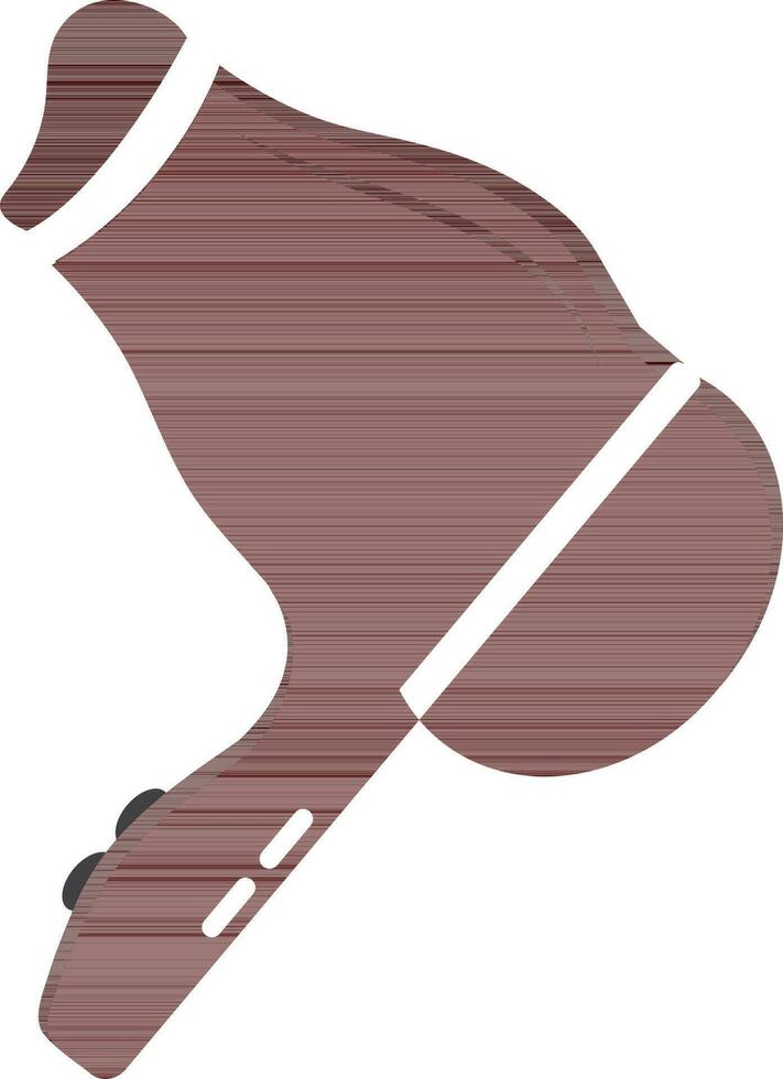 Brown Hair Dryer Icon In Flat Style. vector