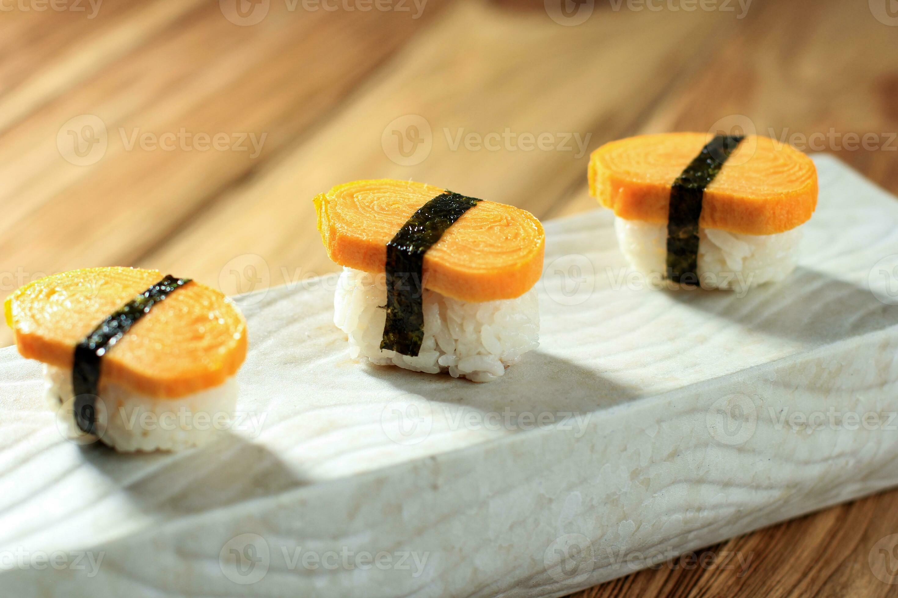 Tamago Nigiri Egg Sushi 24502154 Stock Photo at Vecteezy