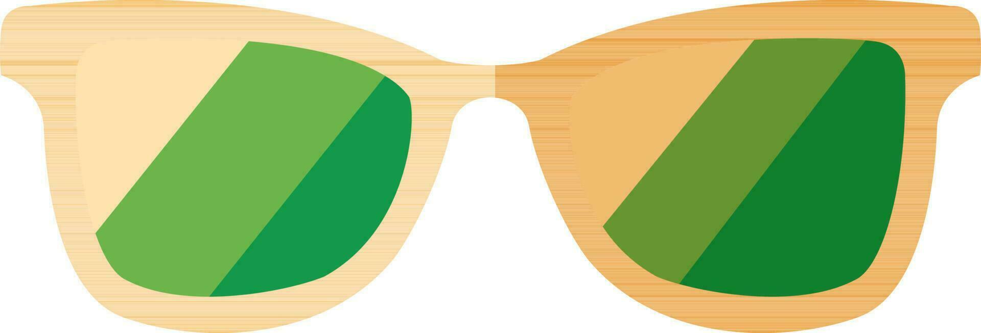 Green And Orange Spectacles Icon In Flat Style. vector