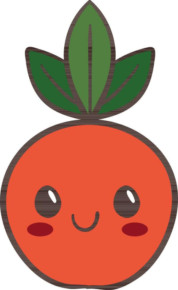 Cute Mandarin Icon In Flat Style. vector