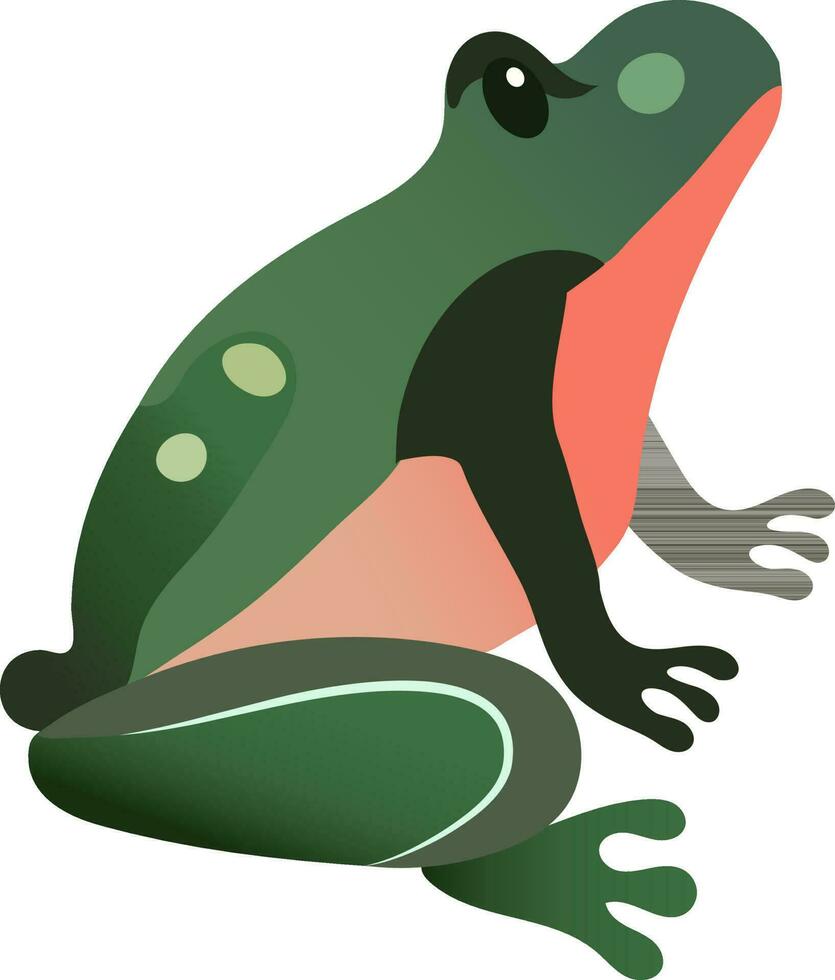 Isolated Frog Icon In Green Color. vector