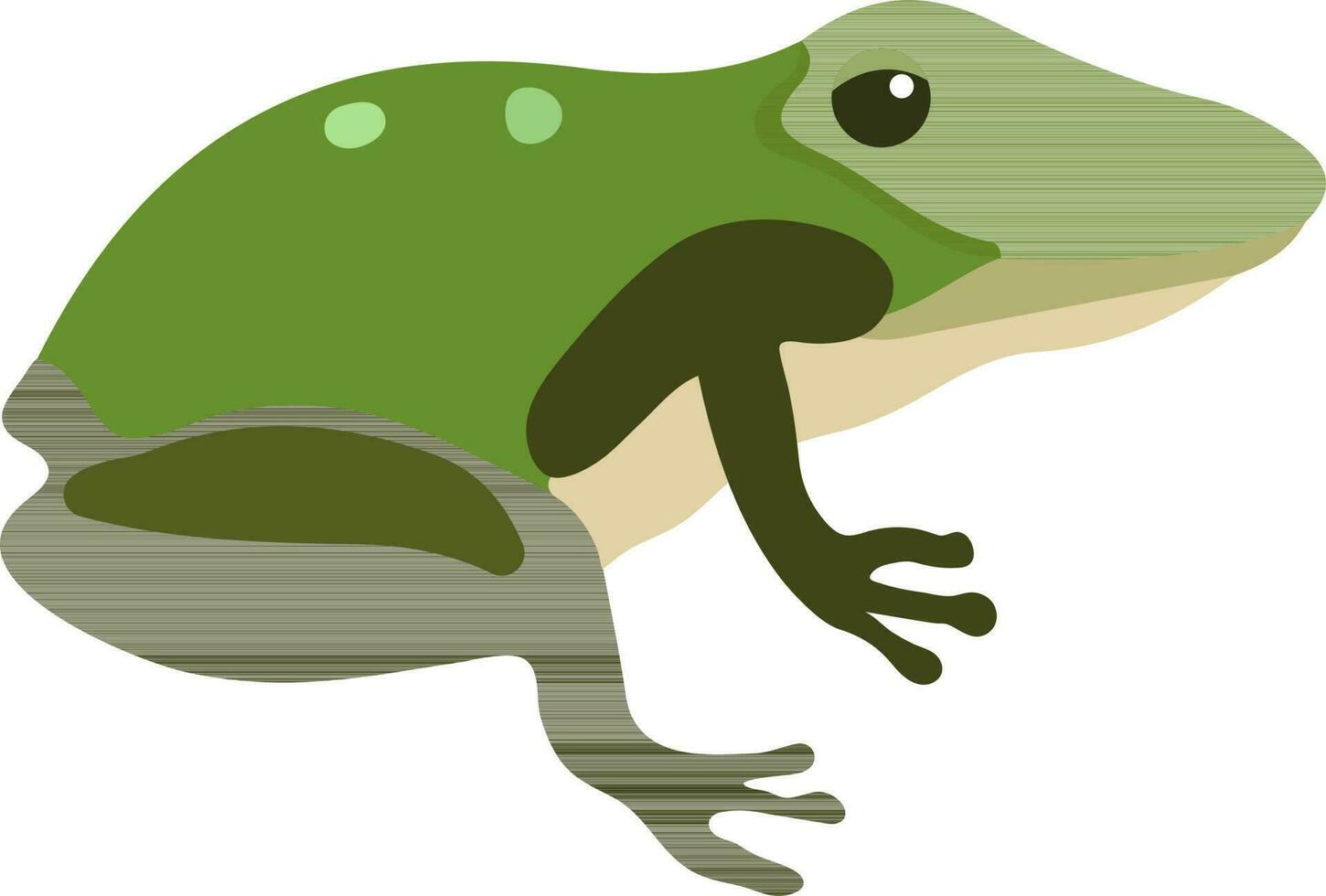 Isolated Flat Frog Icon In Green Color. vector