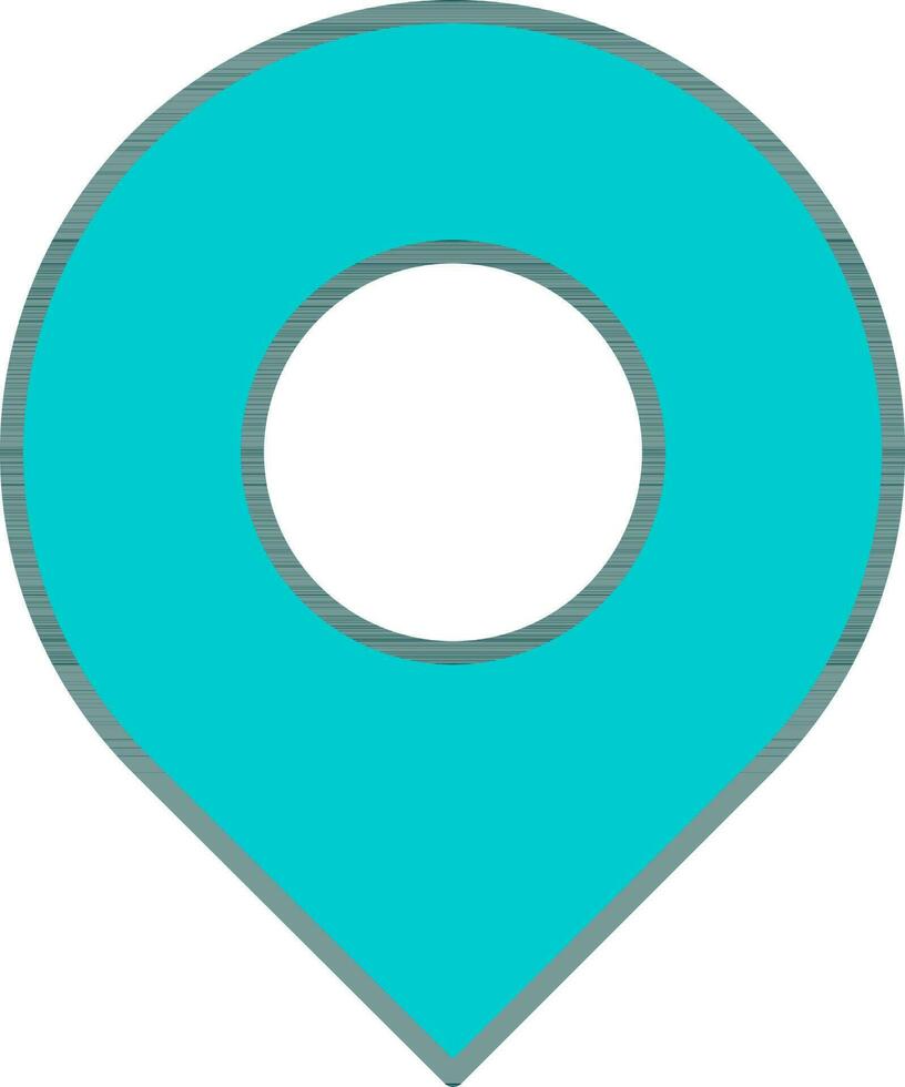 Flat Style Turquoise Map Pin Icon Or Symbol. vector