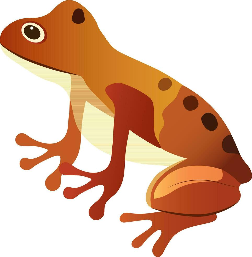 Isolated Poisonous Frog Icon In Orange Color. vector