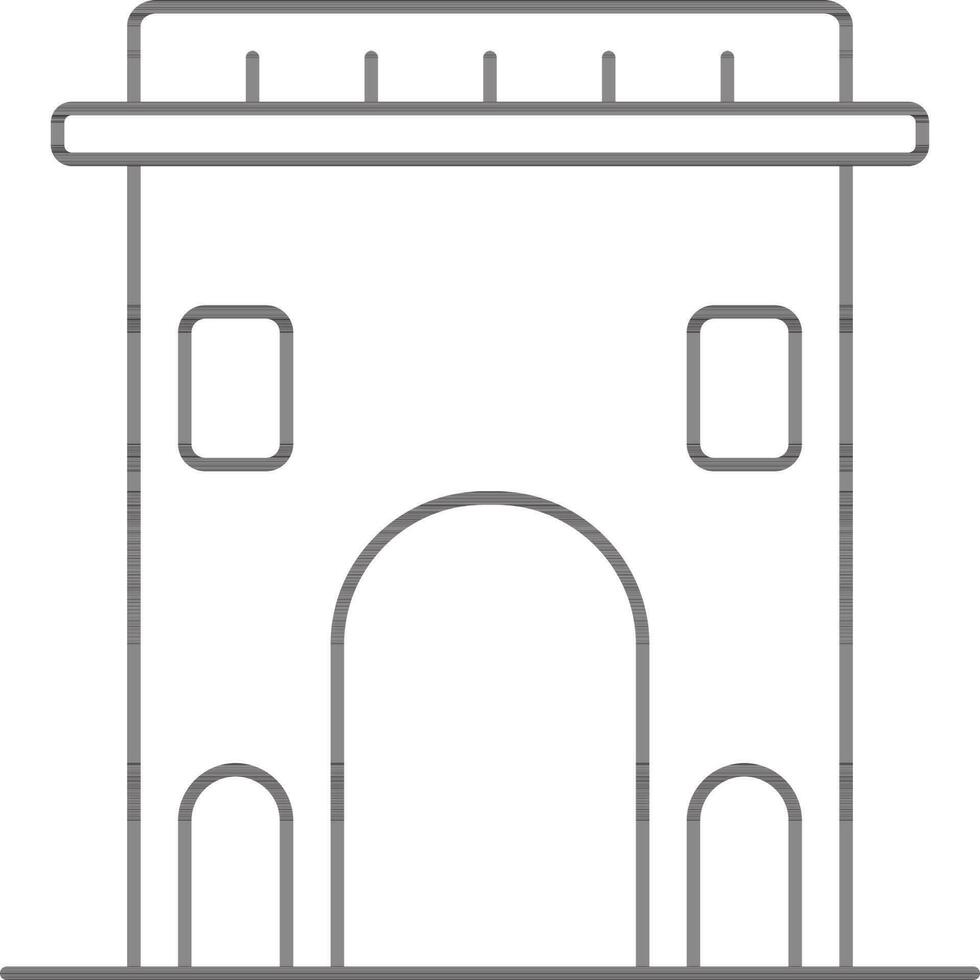 negro carrera ilustración de India portón icono. vector