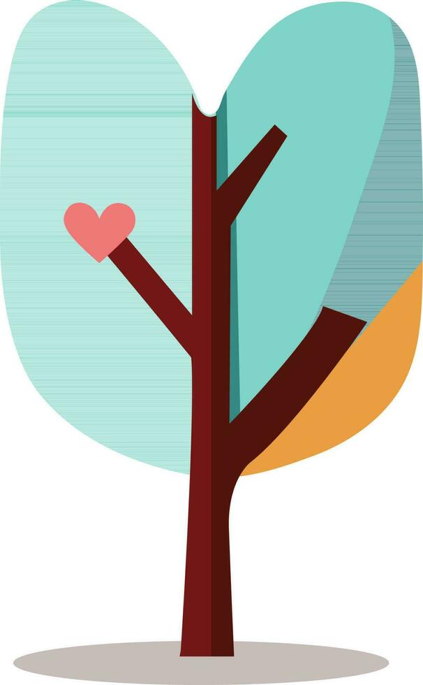 Flat Illustration Of Heart Shape Tree Icon. vector