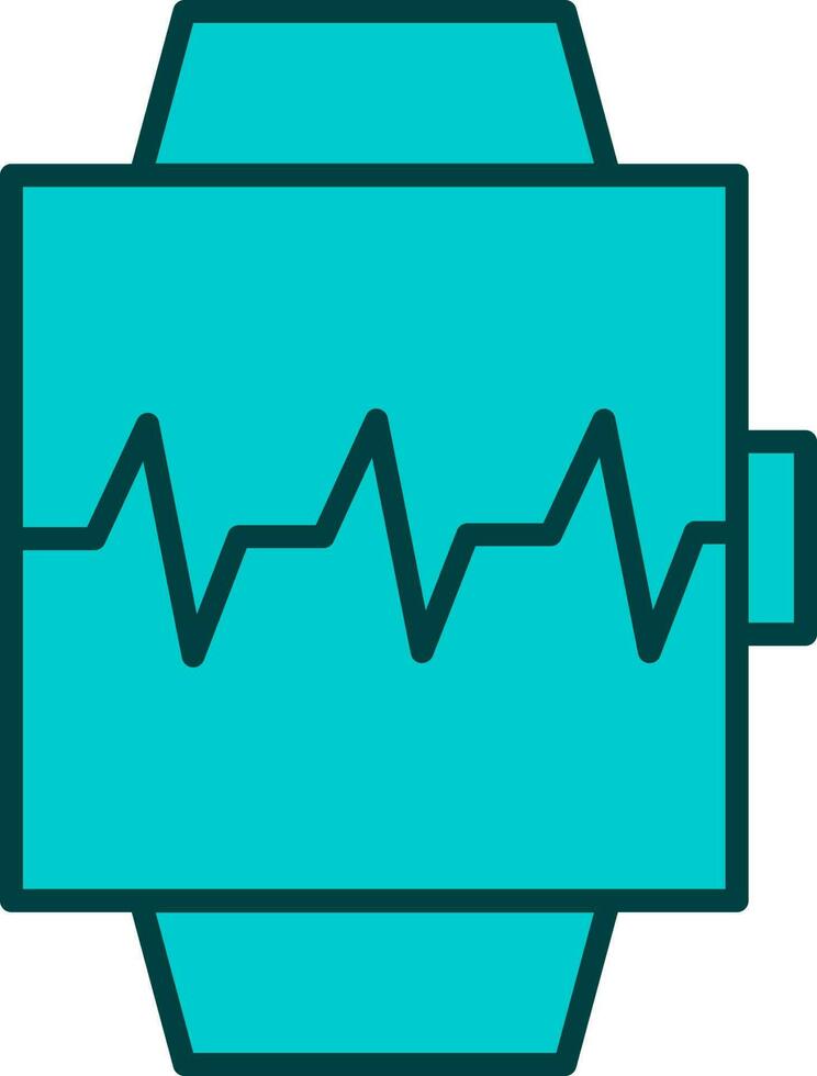 Flat Illustration Of Turquoise Heart Rate Strap Icon. vector