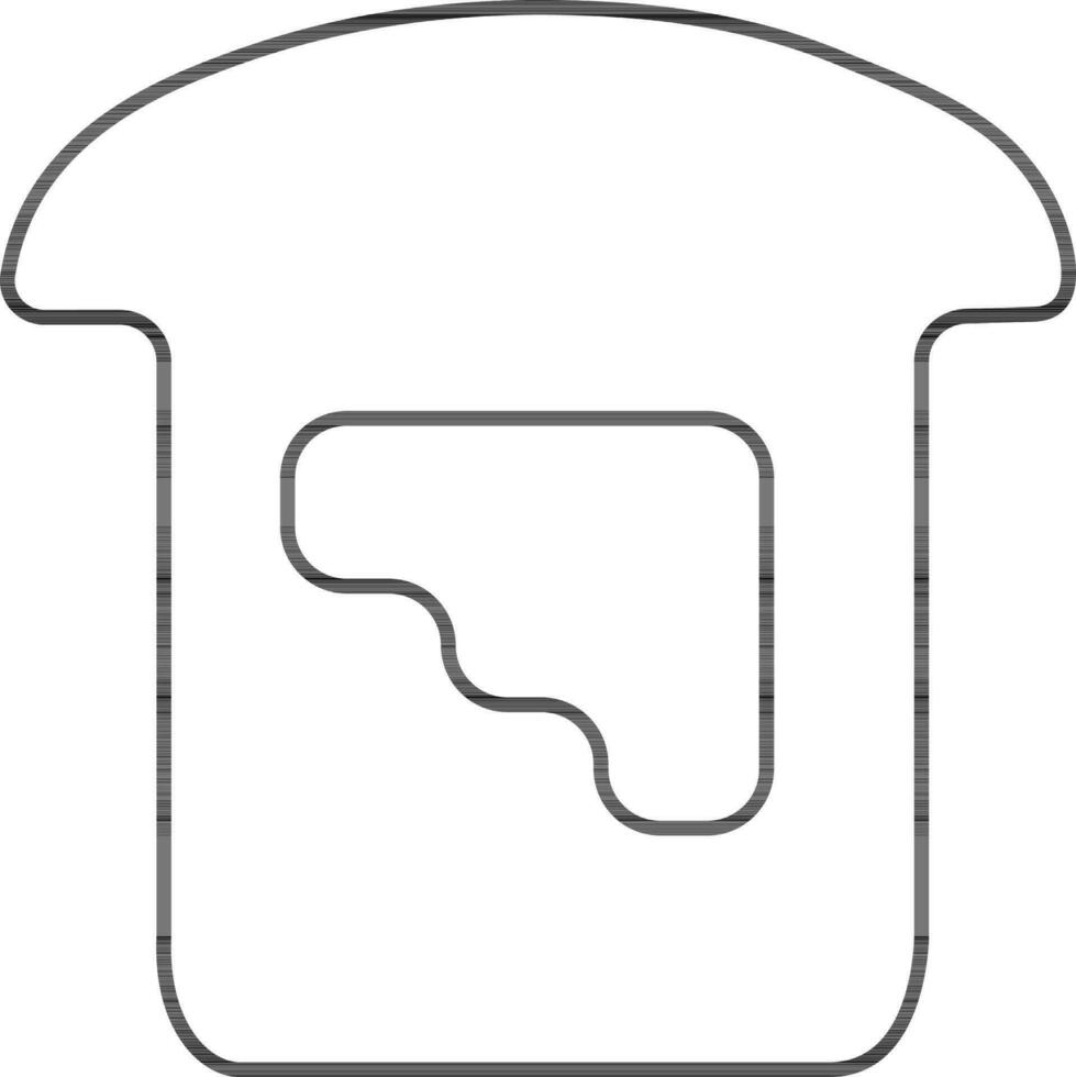 Butter Or Jam On Bread Icon In Line Art. vector
