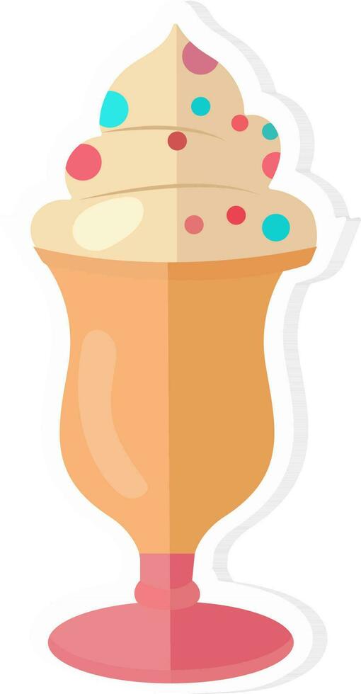 aislado azotado hielo crema vaso icono en vistoso. vector