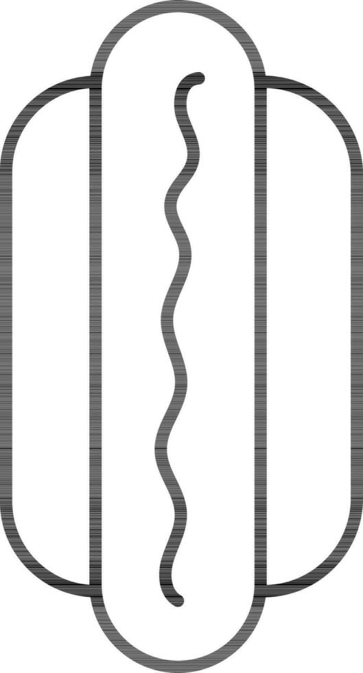 Isolated Hot Dog Icon In Line Art. vector