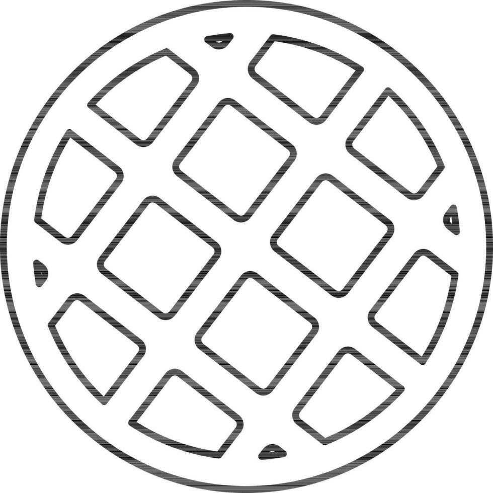 Isolated Waffle Icon In Black Outline Style. vector