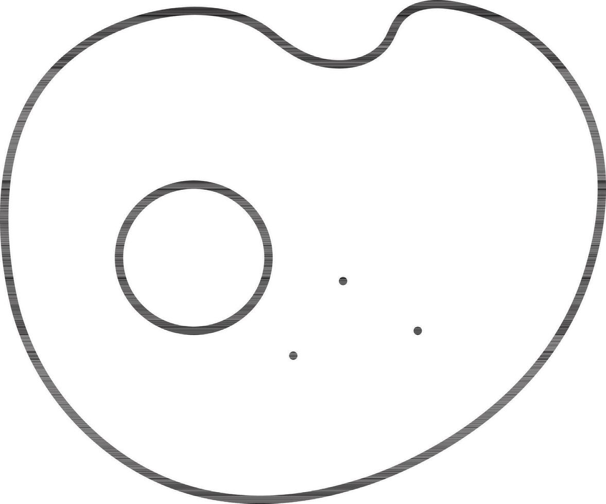Isolated Omelet Icon In Black Stroke. vector
