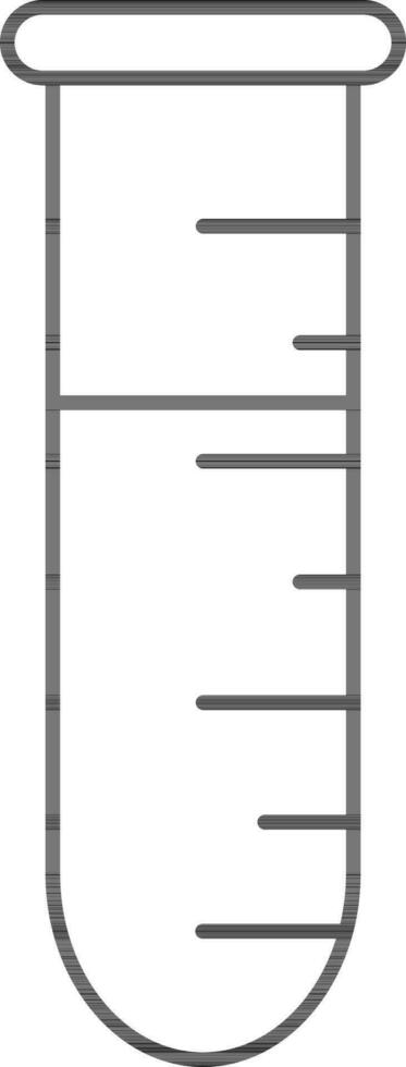 Isolated Measurement Test Tube Icon In Black Outline Style. vector