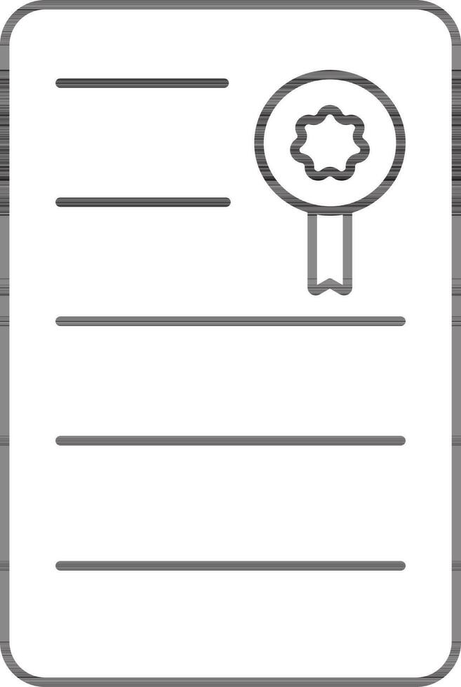 Illustration Of Certificate Icon In Line Art. vector