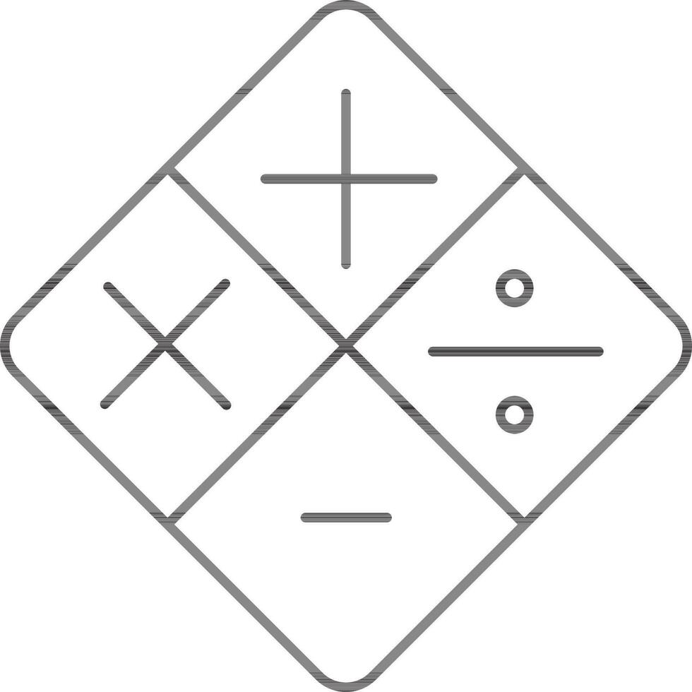 Isolated Calculator Icon In Black Line Art. vector