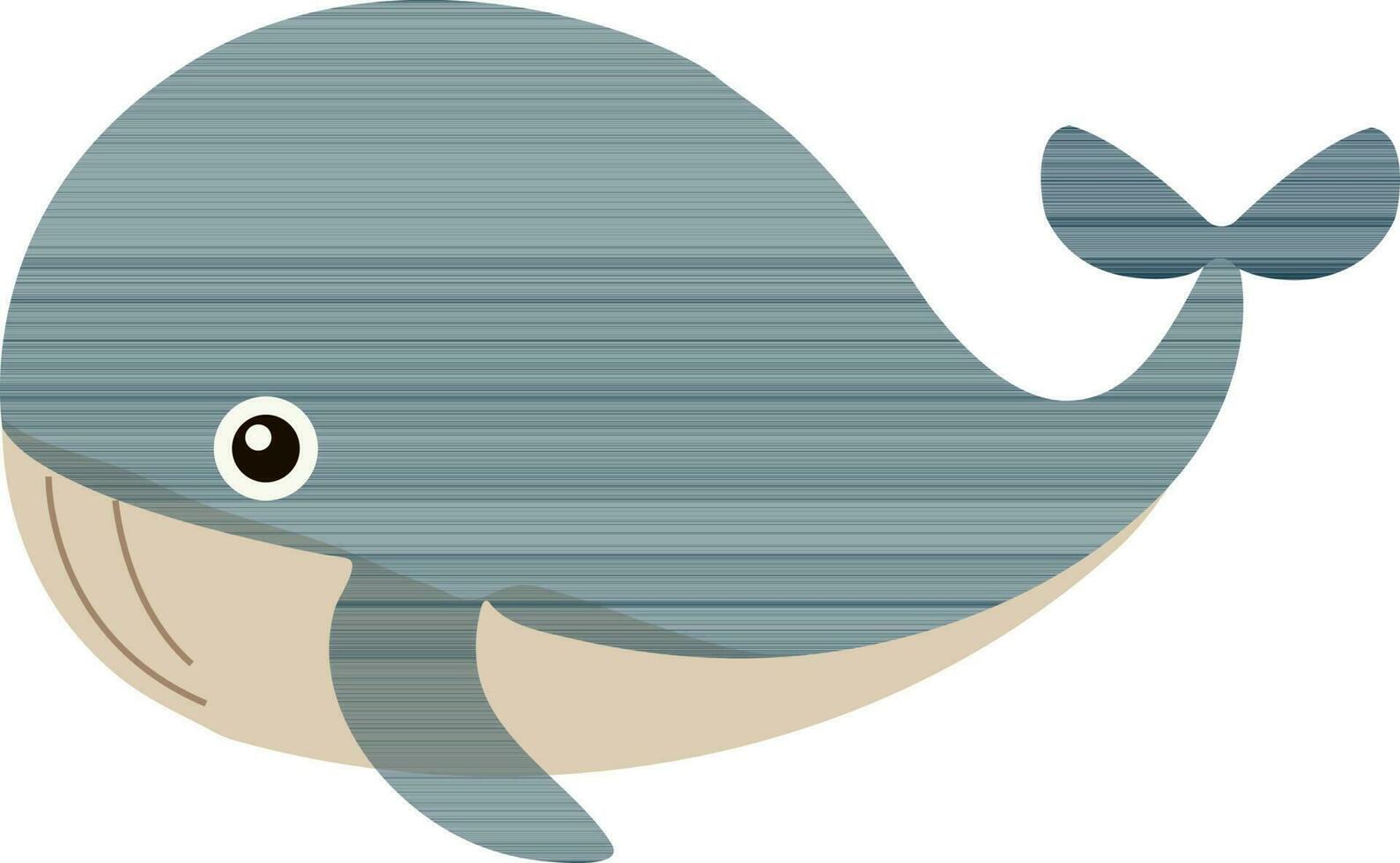 Isolated Whale Fish Icon In Flat Style. vector