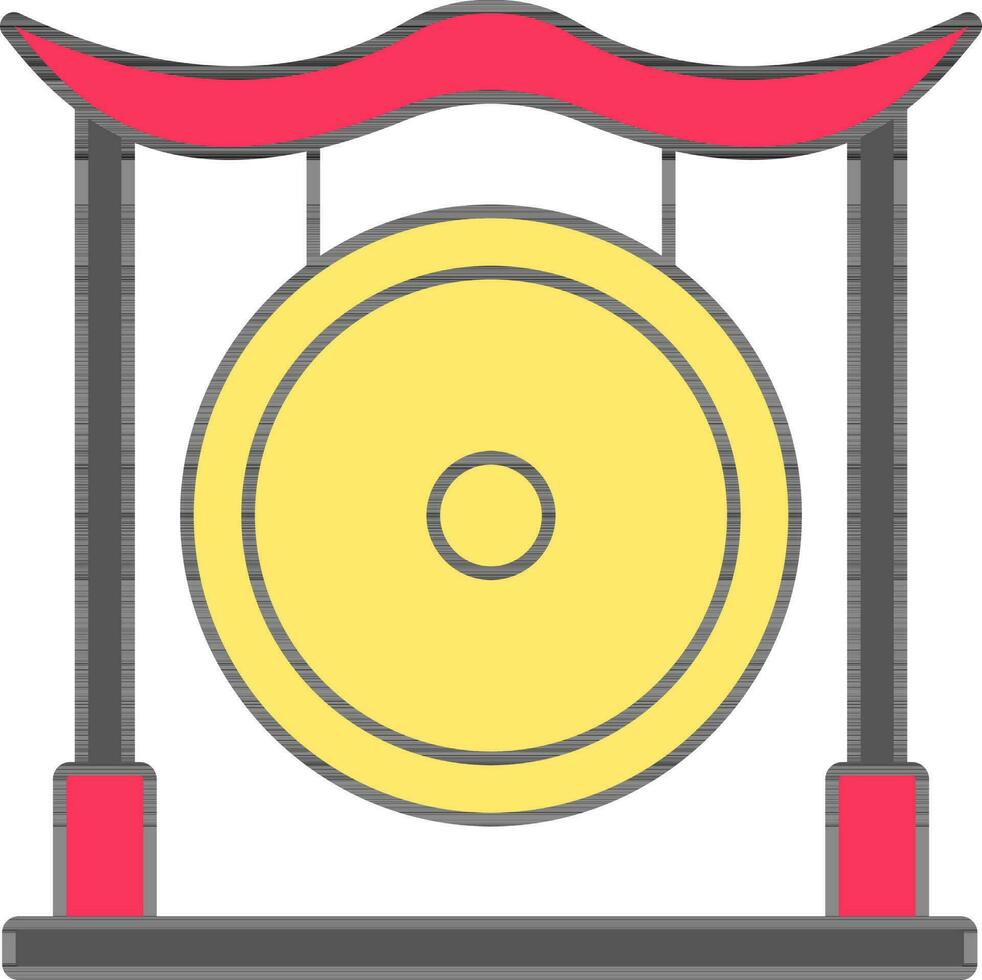 Flat Illustration Of Colorful Gong Icon. vector