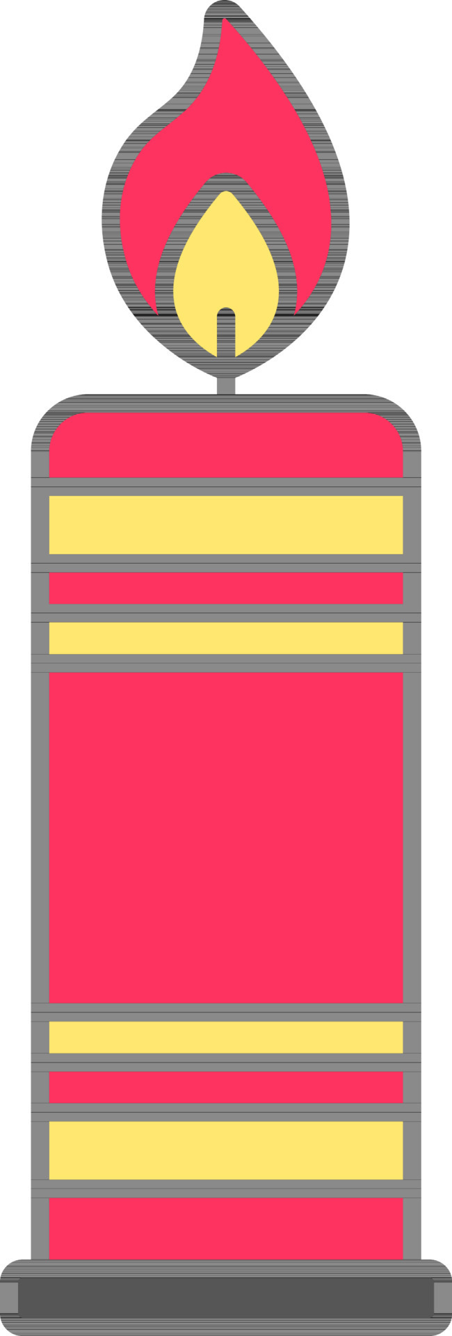 Pink And Yellow Burning Candle Flat Icon. 24502608 Vector Art at Vecteezy